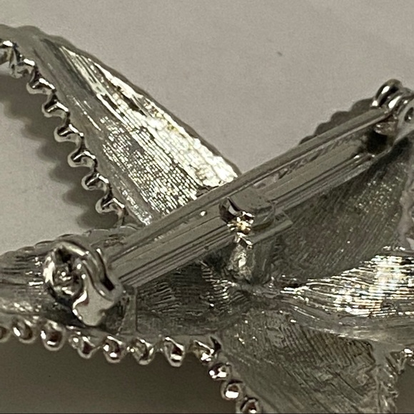 Vintage Star Fish Silver Tone Beach Brooch Pin 70’s MCM Mid Century Modern - Picture 4 of 8